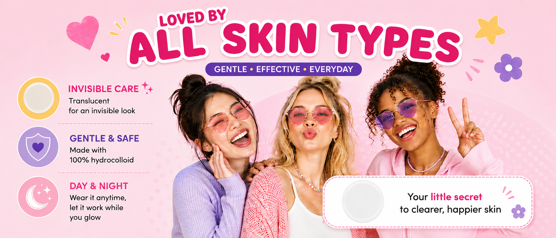 Patchie Pop Invisible, Mixed and Coloured pimple patches